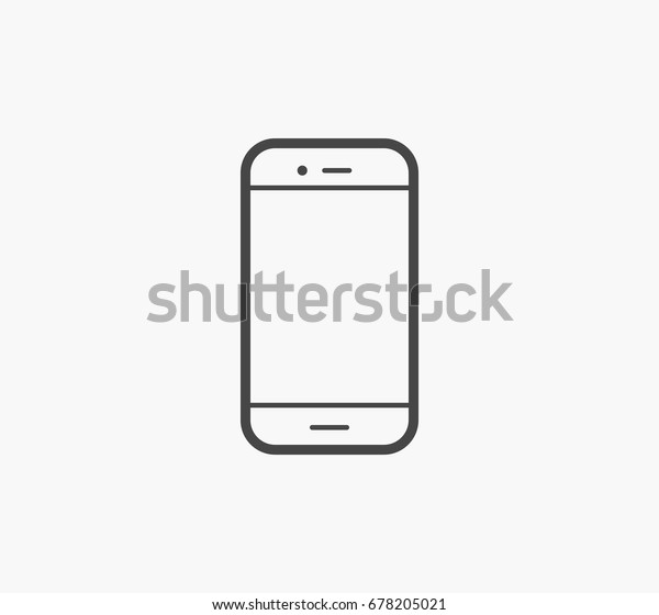 Simple Line Cell Phone Vector Icon Stock Vector Royalty Free