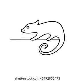 Vorlage für das Design des Chamäleon-Logos in schlichter Linienführung, Symbol und Symbol für das exotische Reptil.
