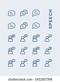 Simple line Chat or Chatting or Bubble Icon Template