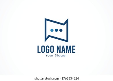 simple line chatting app bubble notification logo