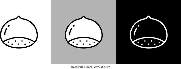 Simple line chestnut vector icon.