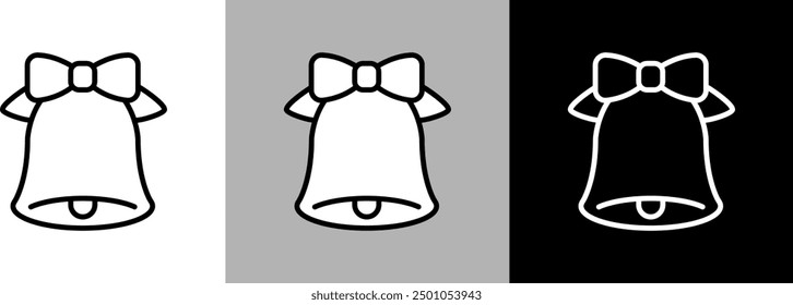 Einfache Linie Weihnachtsglocke Vektorsymbol.