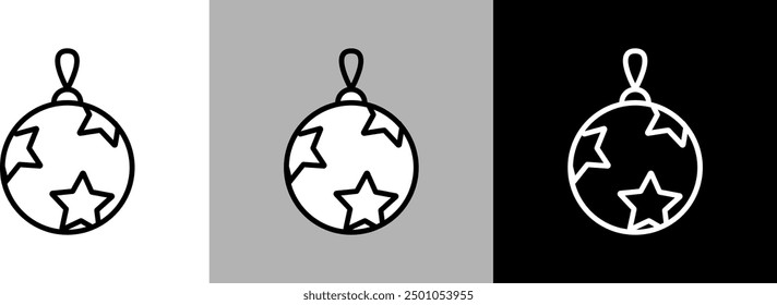 Simple line christmas ornament vector icon.