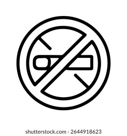 Simple Line Circle Cigarette Forbidden Sign Shape Icon