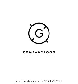 simple line circle shot G logo letter design concept suitable for company and website