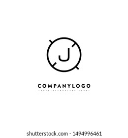 simple line circle shot J logo letter design concept suitable for company and website