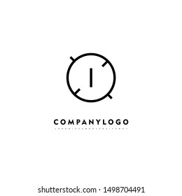 simple line circle shot logo letter i design concept suitable for company and website