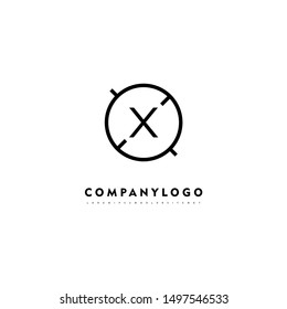 simple line circle shot X logo letter design concept suitable for company and website