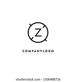 simple line circle shot Z logo letter design concept suitable for company and website