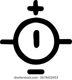 Símbolo de Fonte de Corrente de Circuito de Linha Simples Ícone Esquemático Elétrico