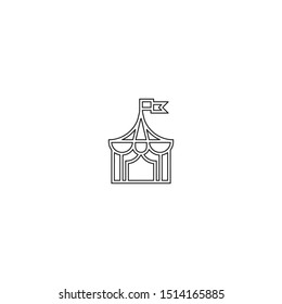 simple line circus logo icon design