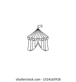 simple line circus logo icon design