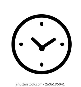 Simple Line Clock Time Hour Minute Symbol Design Element Icon