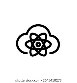 Símbolo de Rede Atom de Nuvem de Linha Simples Ícone de Tecnologia Abstrata