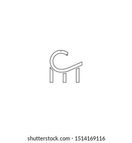 simple line coaster logo icon design