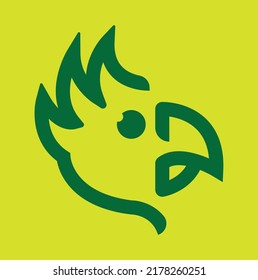 Simple line cockatoo bird vector icon