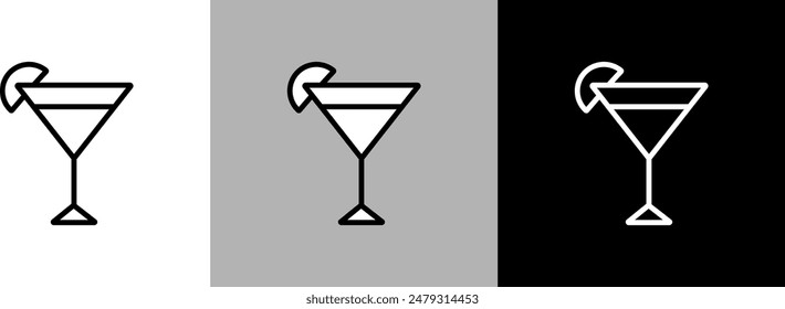 Icono de Vector de cóctel de línea simple.