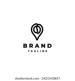 Simple Line Coffee Spot Logo Design. Simple Fun Coffee Shop Logo Design.