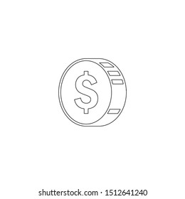 simple line coin logo icon design