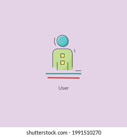 Simple line colorful user icon
