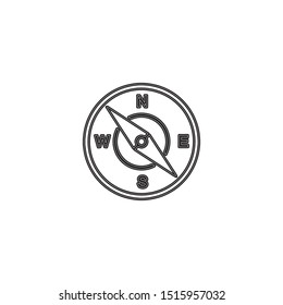 simple line compass logo icon design