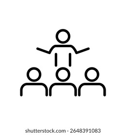 Diseño de Vector de icono de conferencia de línea simple
