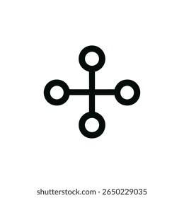 Simple Line Connected Circle Nodes Graphic Element Shape Icon Symbol