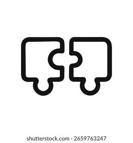 Simple Line Connection Puzzle Piece Design Symbol Isolated Icon