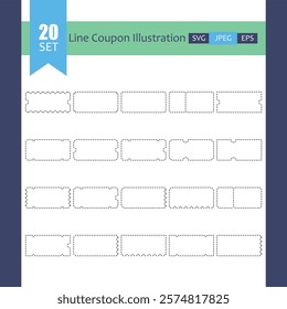 Simple Line Coupon Illustrations Flat Design
