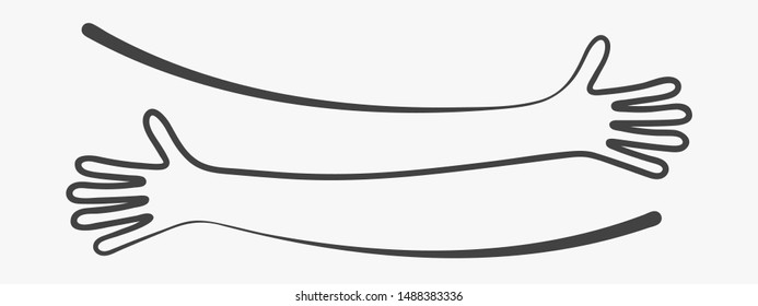 Simple line creating hug drawing. Vector illustration