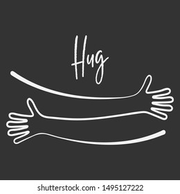 Simple line creating hug drawing. Vector illustration