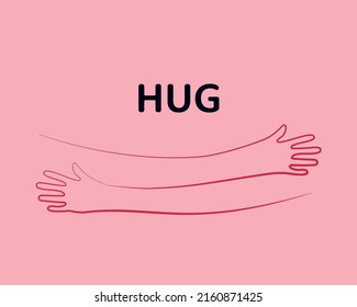 Simple line creating hug drawing