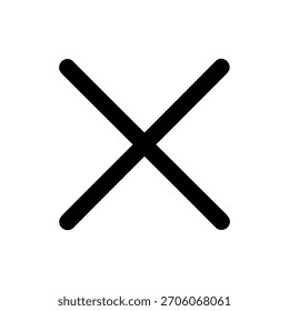 Elemento gráfico de signo de icono de cancelación de rechazo de símbolo cruzado de línea simple