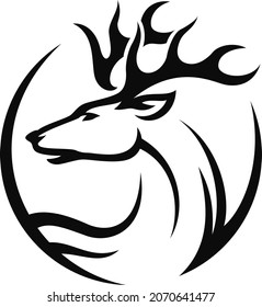 Simple Line of Deer Logotype Design