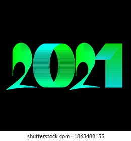 Diseño de línea simple números 2021. EPS10 vectorial editable