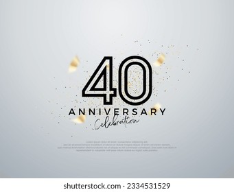 Simple line design for 40th anniversary celebration. Premium vector for poster, banner, celebration greeting.