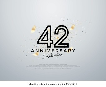 Simple line design for 42nd anniversary celebration. Premium vector for poster, banner, celebration greeting.