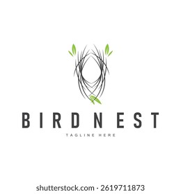Simple line design concept bird nest logo illustration places where birds nest simple elegant symbol of nature