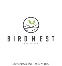 Simple line design concept bird nest logo illustration places where birds nest simple elegant symbol of nature
