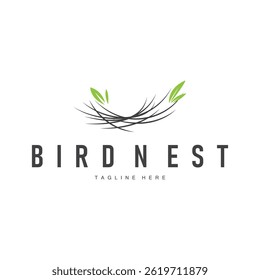 Simple line design concept bird nest logo illustration places where birds nest simple elegant symbol of nature