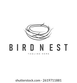 Simple line design concept bird nest logo illustration places where birds nest simple elegant symbol of nature