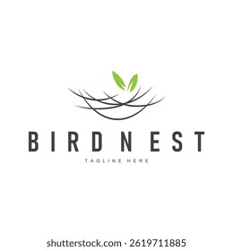 Simple line design concept bird nest logo illustration places where birds nest simple elegant symbol of nature