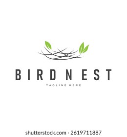 Simple line design concept bird nest logo illustration places where birds nest simple elegant symbol of nature