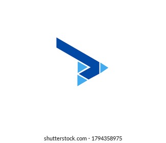 simple line with direct concept logo design icon
