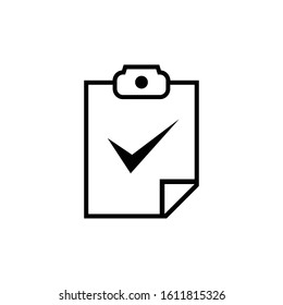 Simple line document with check mark icon design vector