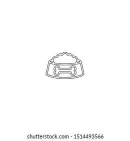 simple line dog food logo icon design