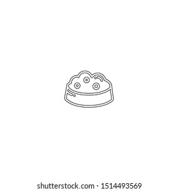 simple line dog food logo icon design