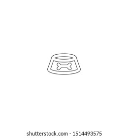 simple line dog food logo icon design