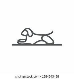 simple line dogs logo template