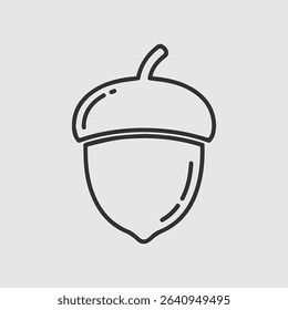 Simple line drawing of an acorn nut